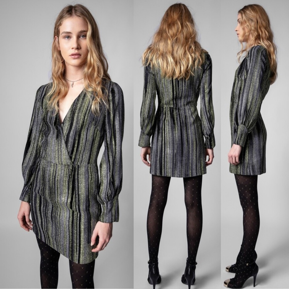 Zadig & Voltaire | “Rain Glitter” Silk-Blend Mini Dress